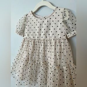 Baby Gap Cream and black Polka Dot Dress 2T